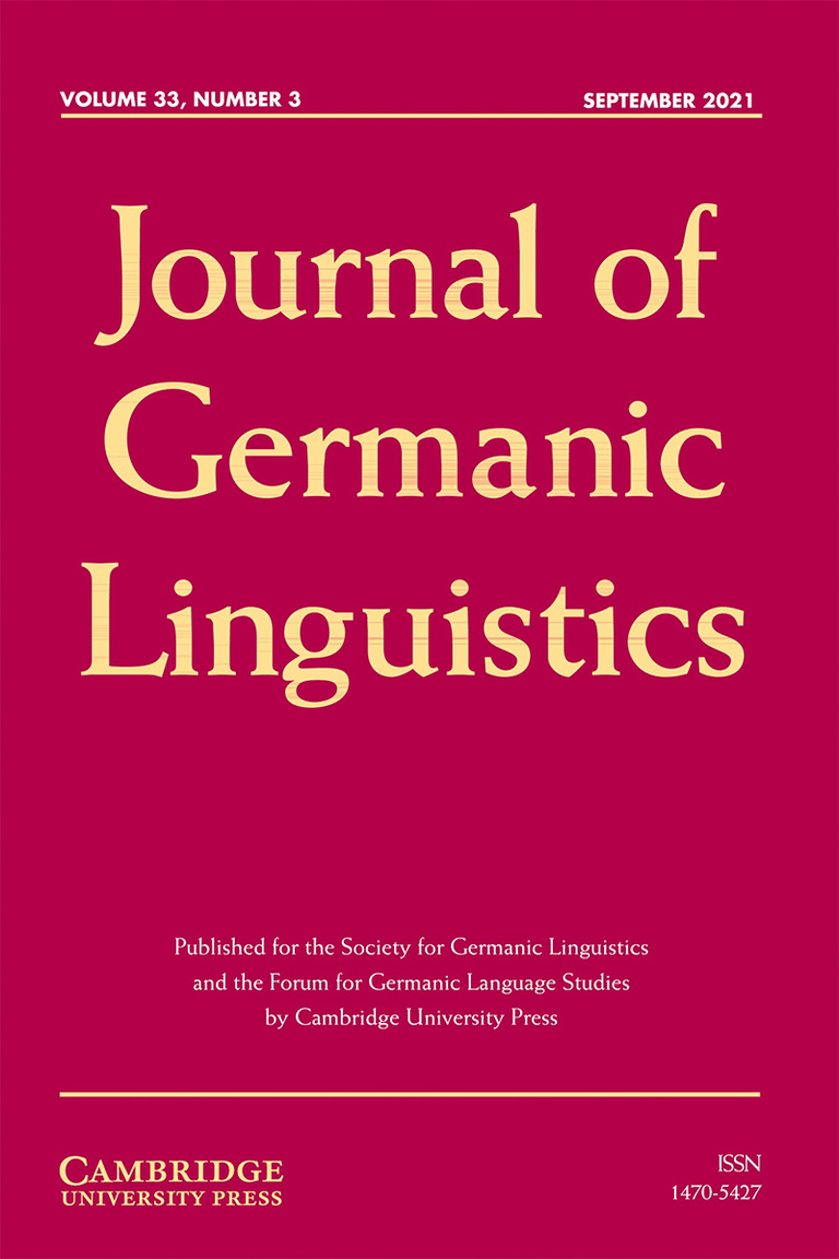 Cover of Journal of Germanic Linguistics