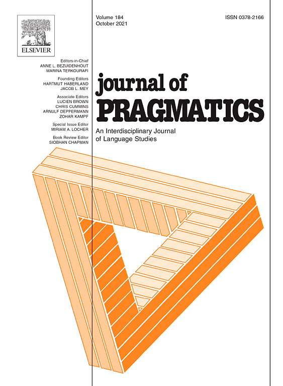 Cover of Journal of Pragmatics