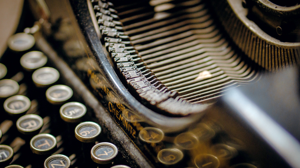 Closeup of an old typewriter